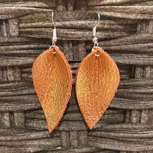 Butternut metallic leather earrings